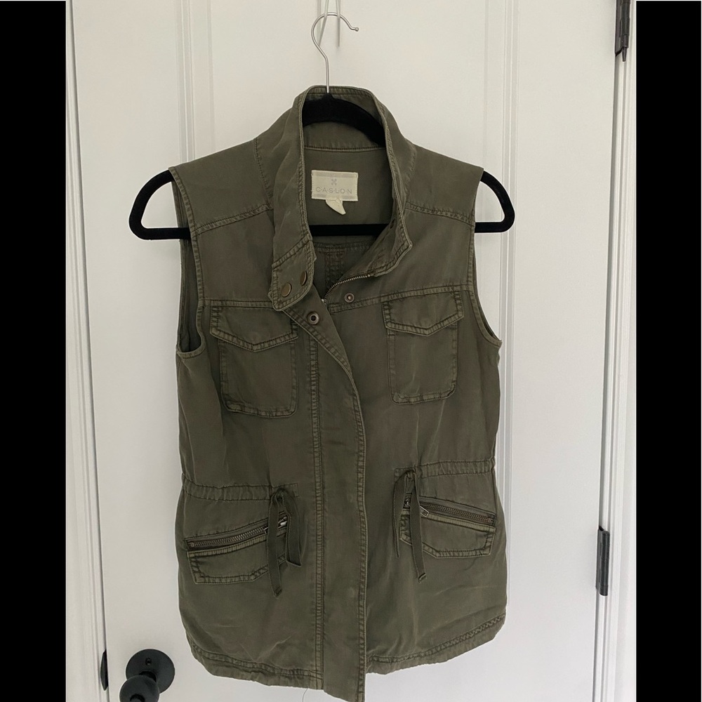 Calson olive green utility vest